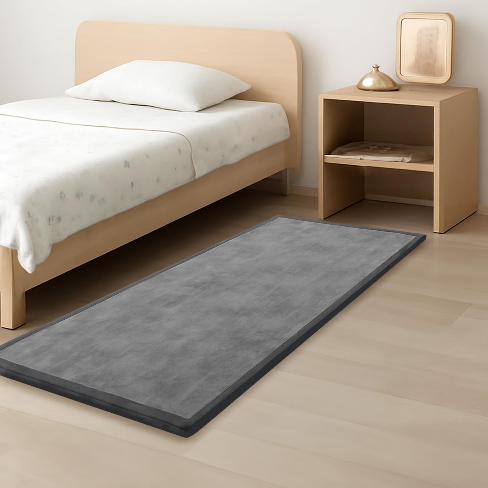 1.3" Thick Baby Play Mat for Floor, 79x118 Large Foam Tummy Time Mat, Padded Support Soft Plush Nursery Rug for Infant Kids Toddler Crawling Kick Activity (Light Grey)