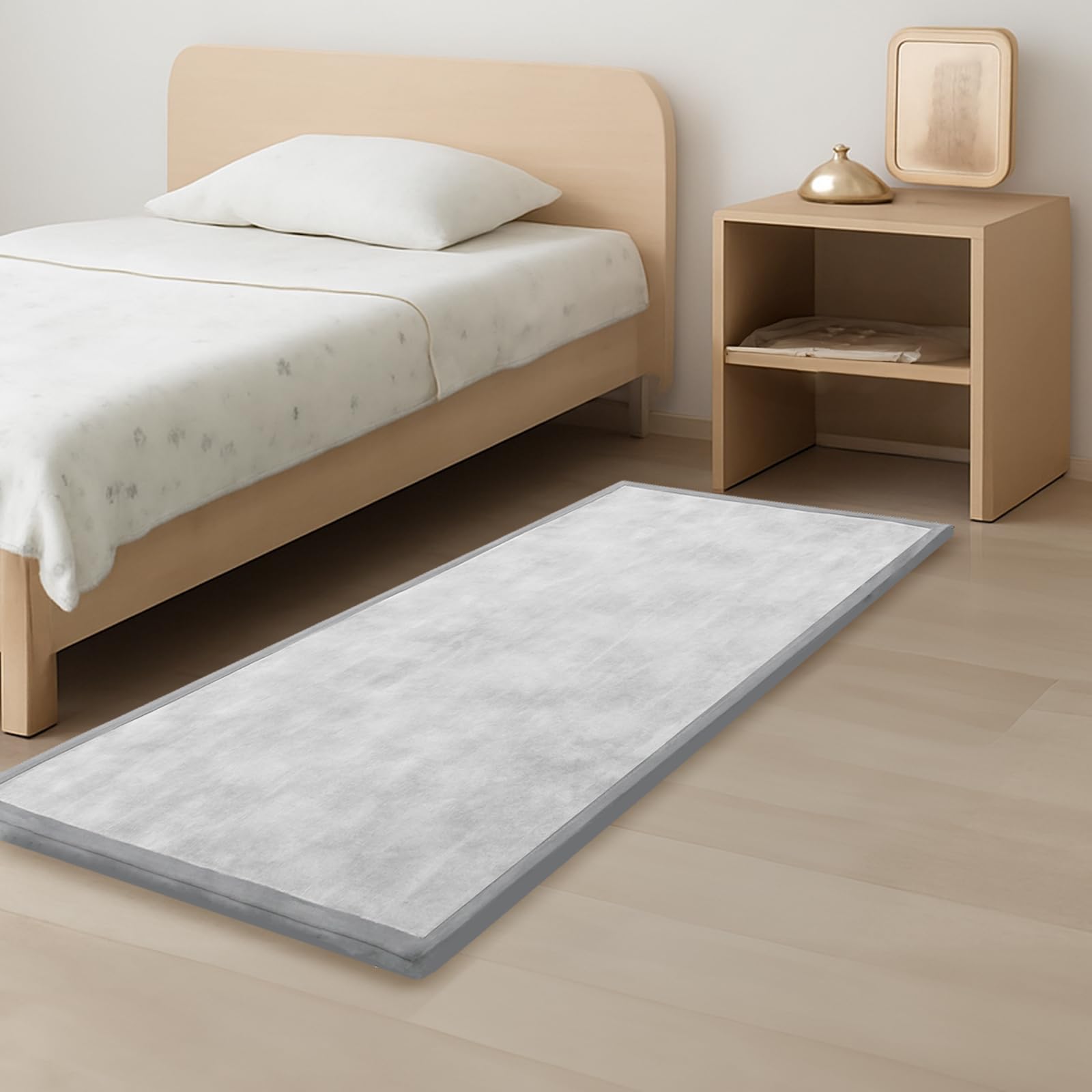 1.3" Thick Baby Play Mat for Floor, 79x118 Large Foam Tummy Time Mat, Padded Support Soft Plush Nursery Rug for Infant Kids Toddler Crawling Kick Activity (Light Grey)