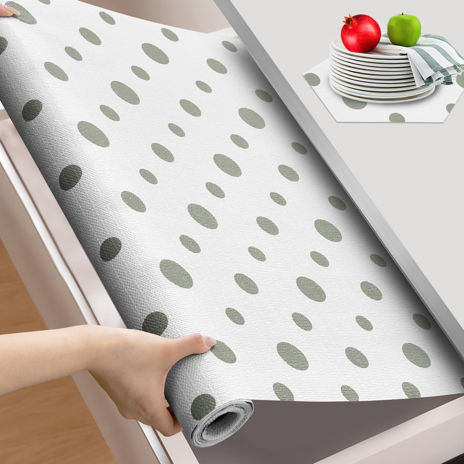 Beautysaid Shelf and Drawer Liner for Kitchen Cabinet, Non Adhesive Non Slip Shelf Paper Waterproof Washable Thickened for Dresser Pantry Shelve Bathroom Protector Liner(White,12 in x 10 FT)