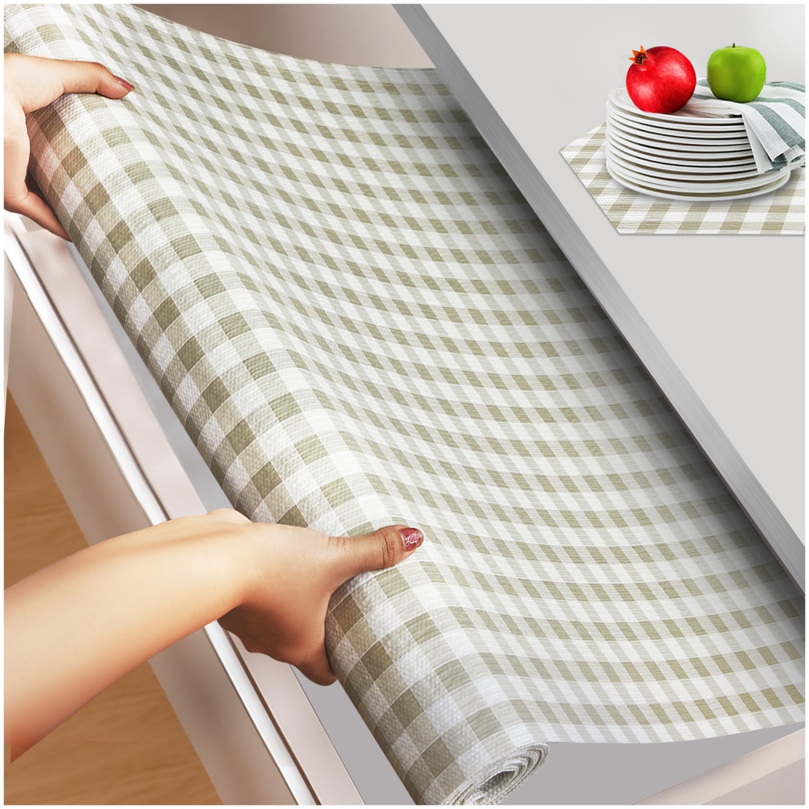 Beautysaid Shelf and Drawer Liner for Kitchen Cabinet, Non Adhesive Non Slip Shelf Paper Waterproof Washable Thickened for Dresser Pantry Shelve Bathroom Protector Liner(White,12 in x 10 FT)