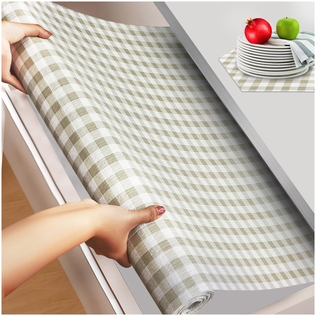 Beautysaid Shelf and Drawer Liner for Kitchen Cabinet, Non Adhesive Non Slip Shelf Paper Waterproof Washable Thickened for Dresser Pantry Shelve Bathroom Protector Liner(White,12 in x 10 FT)