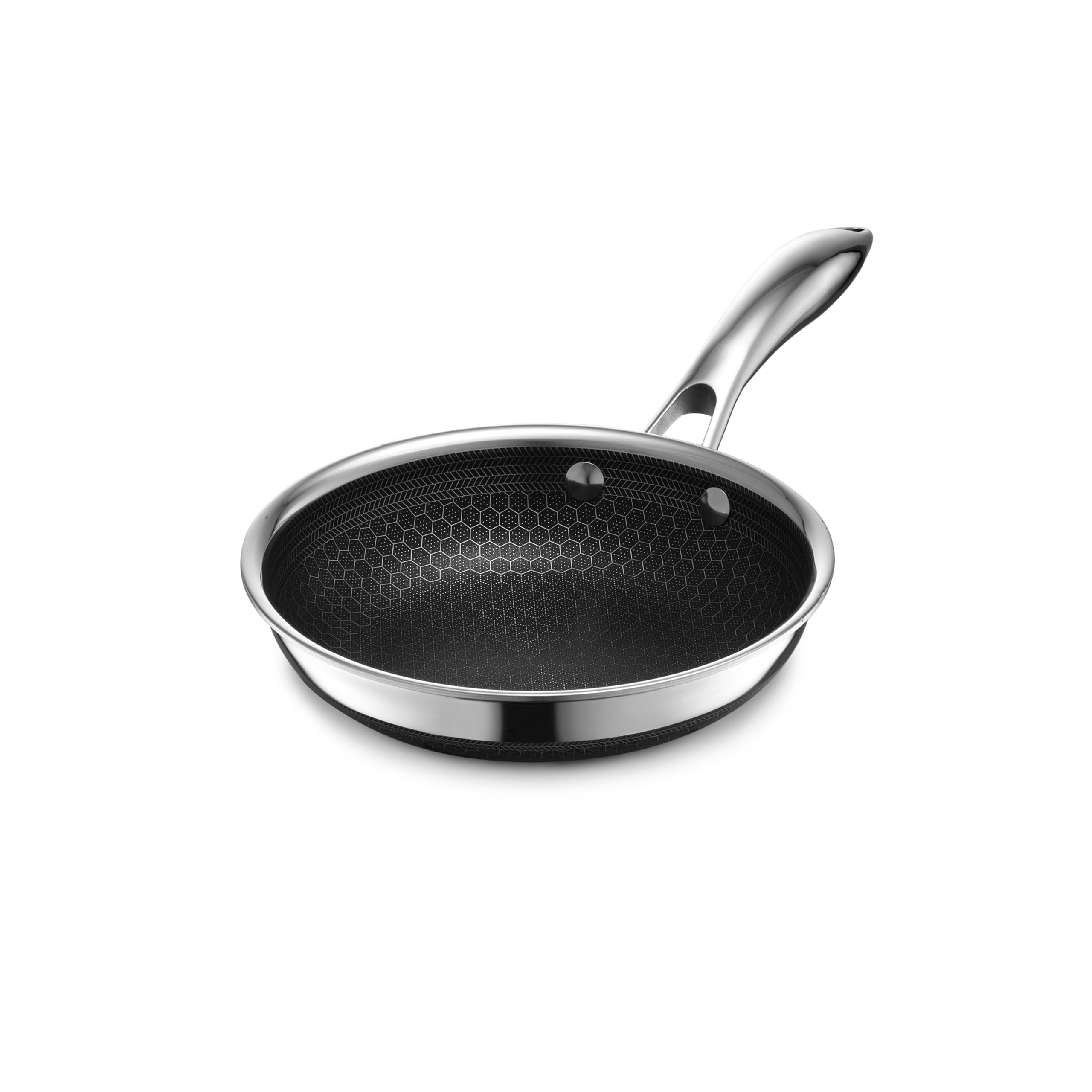 HexClad Hybrid Nonstick 12-Inch Frying Pan with Tempered Glass Lid, Stay-Cool Handle, Dishwasher-Friendly, Oven-Safe Up to 900°F, Induction Ready, Compatible with All Cooktops