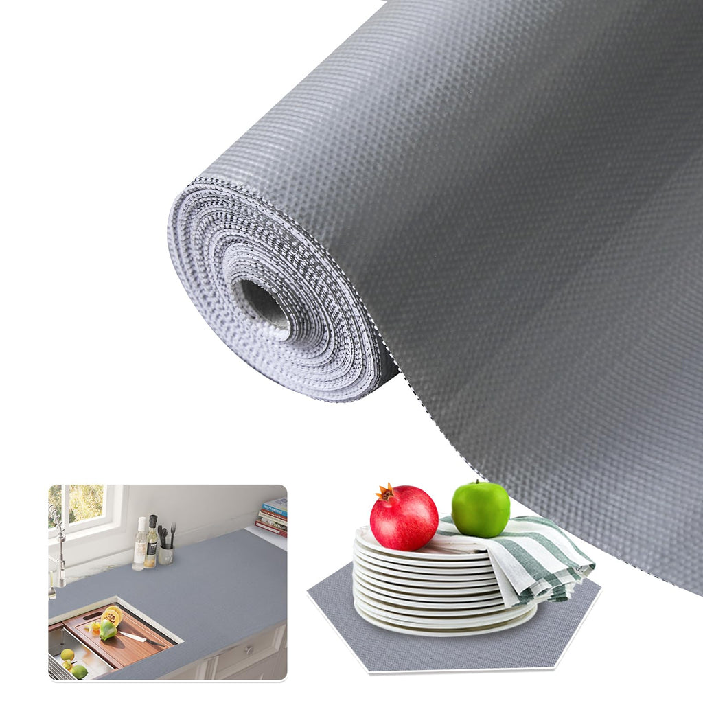 Beautysaid Shelf and Drawer Liner for Kitchen Cabinet, Non Adhesive Non Slip Shelf Paper Waterproof Washable Thickened for Dresser Pantry Shelve Bathroom Protector Liner(White,12 in x 10 FT)