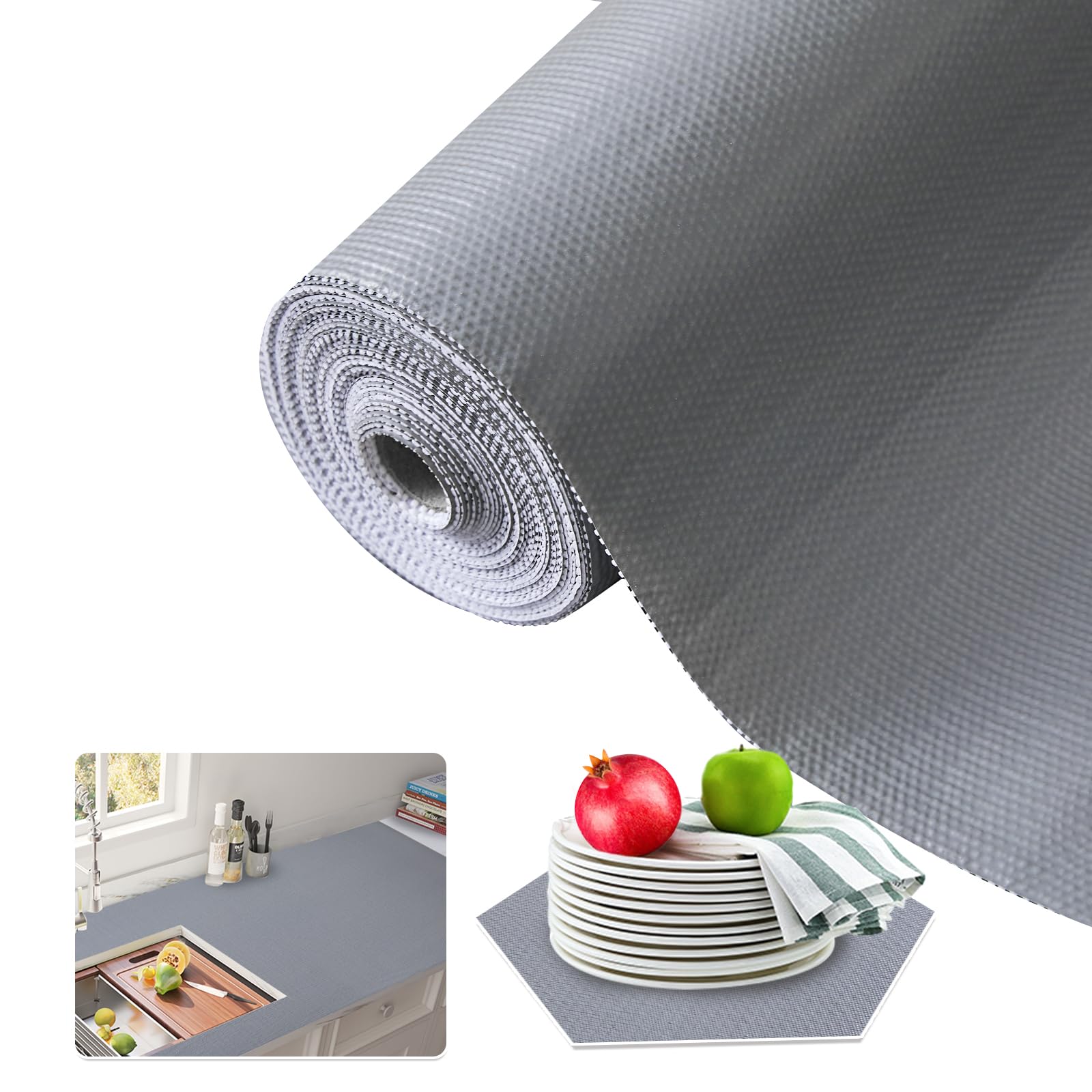Beautysaid Shelf and Drawer Liner for Kitchen Cabinet, Non Adhesive Non Slip Shelf Paper Waterproof Washable Thickened for Dresser Pantry Shelve Bathroom Protector Liner(White,12 in x 10 FT)
