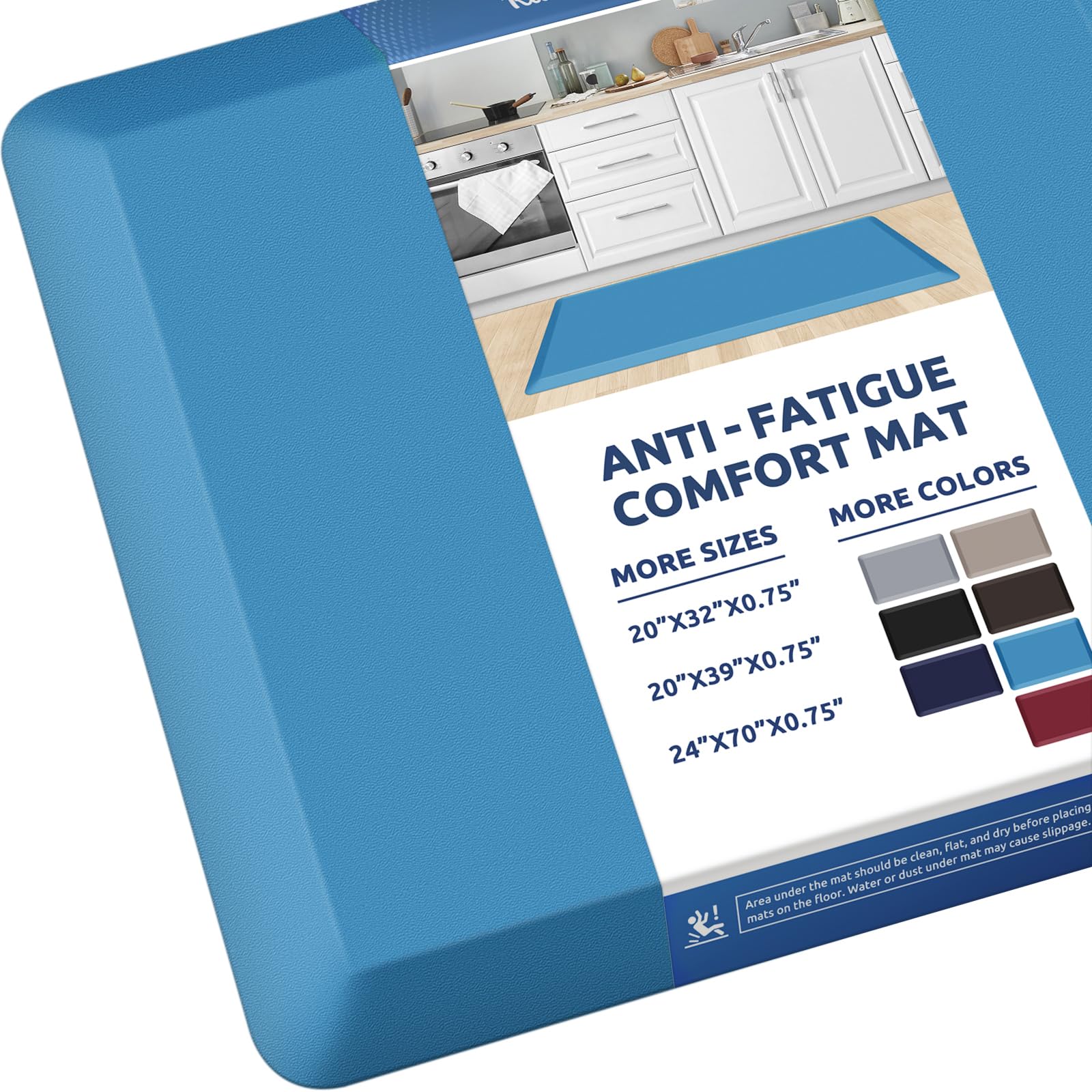 KitchenClouds Kitchen Mat Cushioned Anti Fatigue Rug 17.3"x28" Waterproof, Non Slip, Standing and Comfort Desk/Floor Mats for House Sink Office (Black)