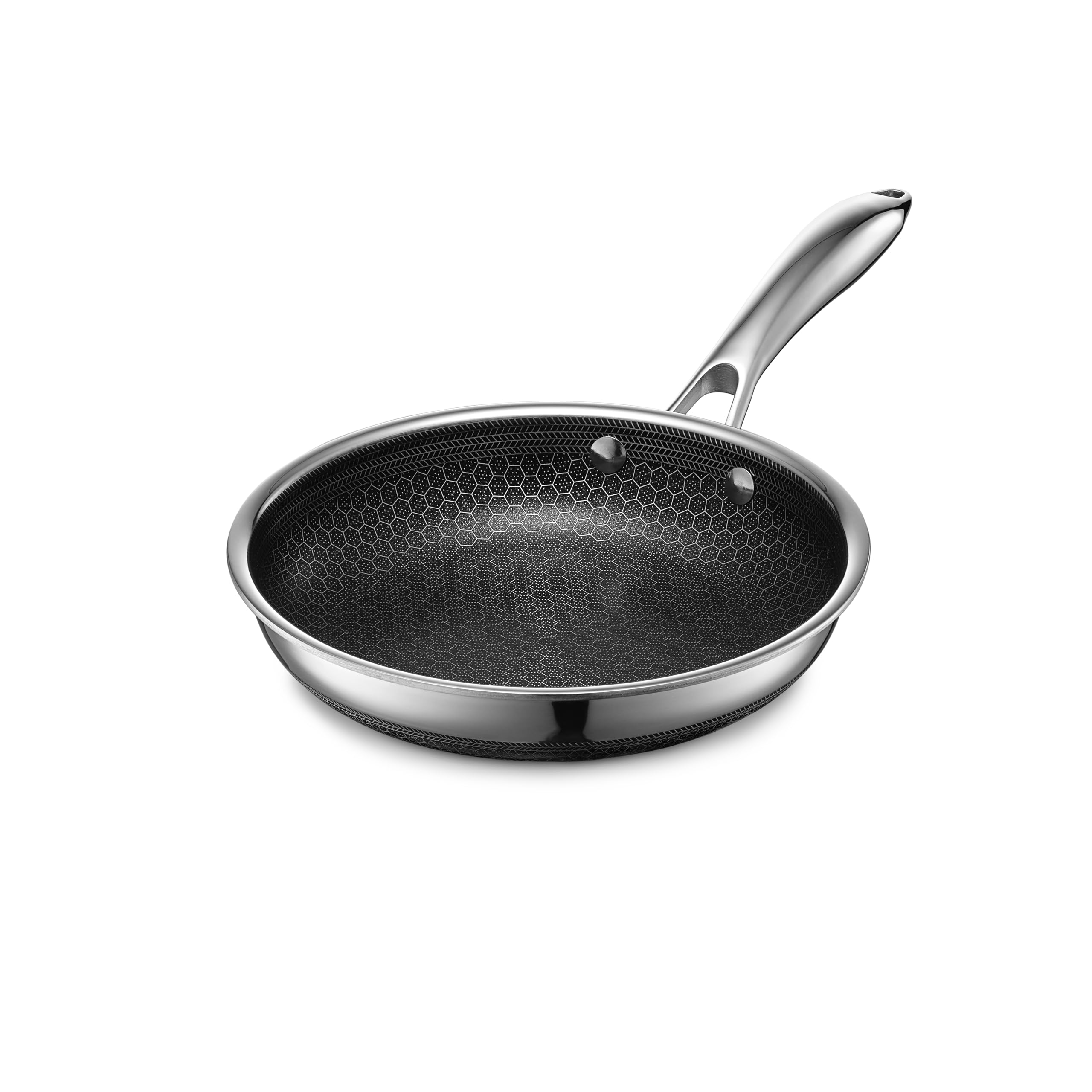 HexClad Hybrid Nonstick 12-Inch Frying Pan with Tempered Glass Lid, Stay-Cool Handle, Dishwasher-Friendly, Oven-Safe Up to 900°F, Induction Ready, Compatible with All Cooktops